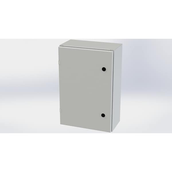 1/4 Turn Latch Electrical Enclosures, 24 in H, 8 in D, 16 in W, NEMA 3R, 4, 12, 13, Carbon Steel